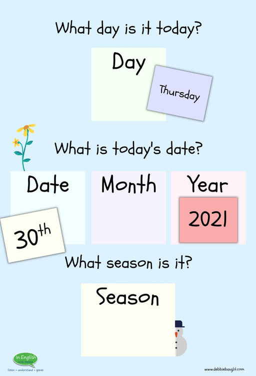 In English with Debbie  - Poster: Date