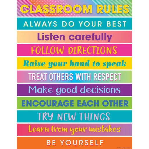 Poster:  Colorful Vibes Class Rules Chart