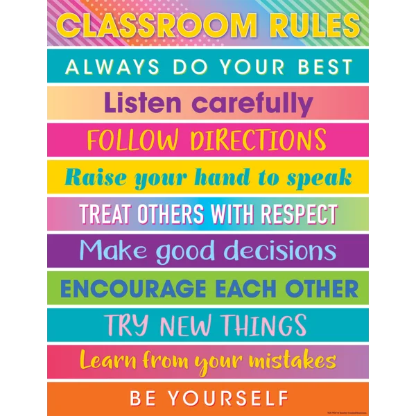 Poster:  Colorful Vibes Class Rules Chart