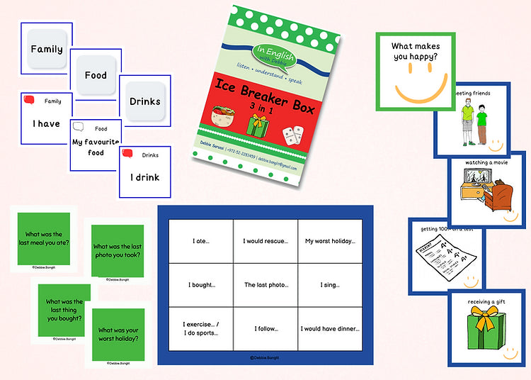 In English with Debbie - Game: Ice Breaker Box - 3 in 1