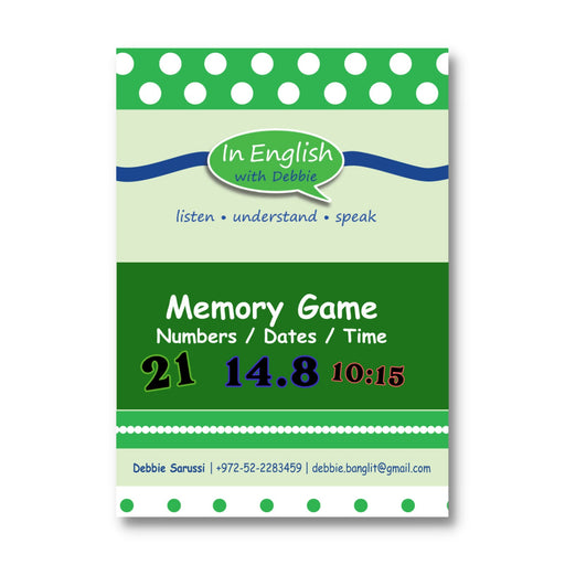 In English with Debbie - Memory Game: Numbers/Dates/Time
