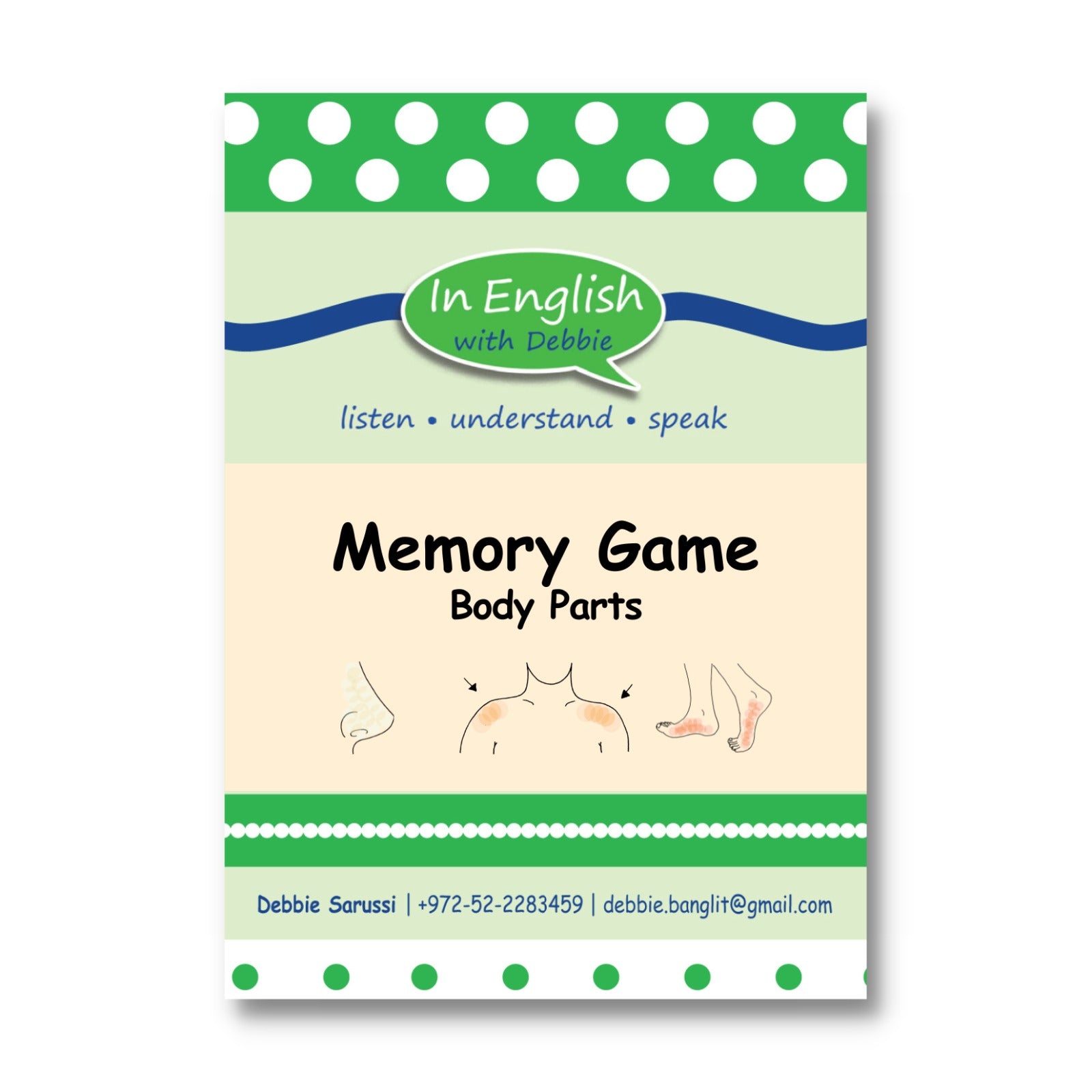 In English with Debbie:   Memory Game - Body Parts