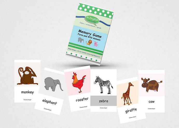 In English with Debbie - Memory Game: Farm & Wild Animals