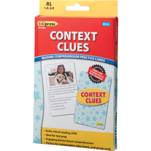 Reading Comprehension Practice Cards - Context Clues Yellow 1.0-2.0