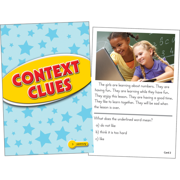 Reading Comprehension Practice Cards - Context Clues Yellow 1.0-2.0