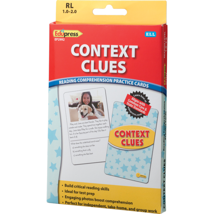 Reading Comprehension Practice Cards - Context Clues Yellow 1.0-2.0