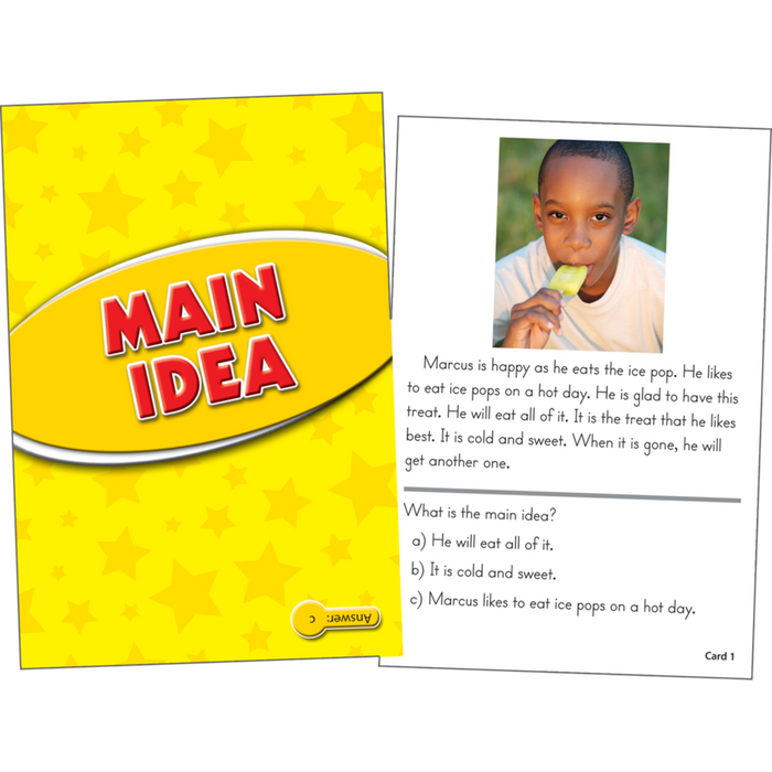 Reading Comprehension Practice Cards  - Main Idea Yellow 1.0-2.0