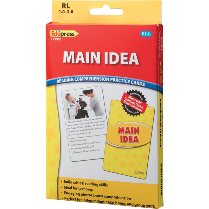 Reading Comprehension Practice Cards  - Main Idea Yellow 1.0-2.0
