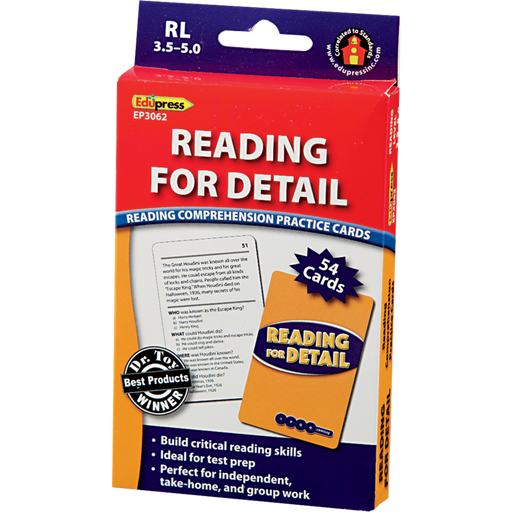 Reading Comprehension Practice Cards  - Reading for Detail Blue 3.5-5.0