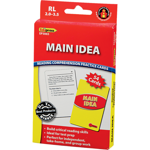 Reading Comprehension Practice Cards  - Main Idea Red 2.0-3.5