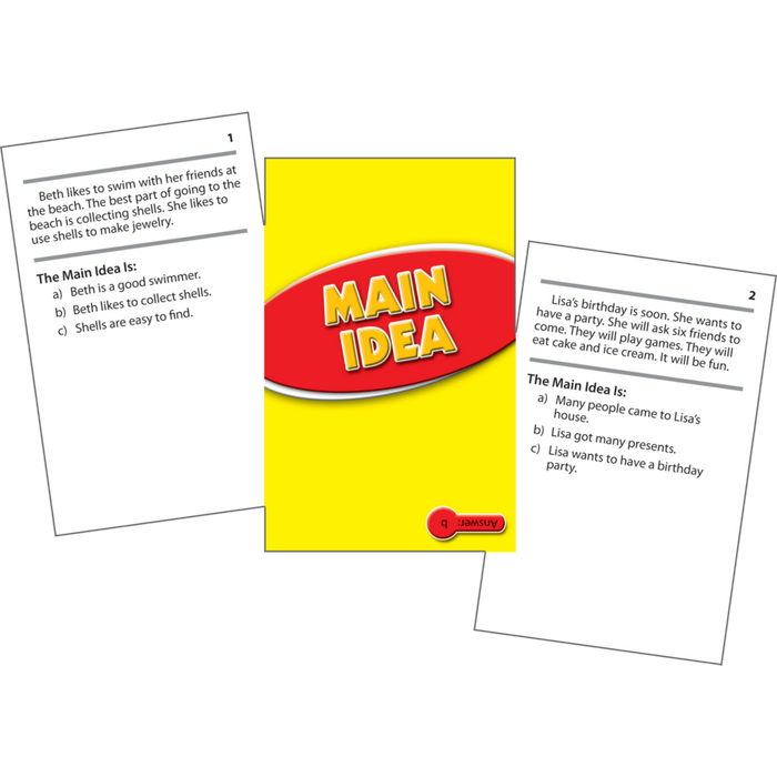 Reading Comprehension Practice Cards  - Main Idea Red 2.0-3.5