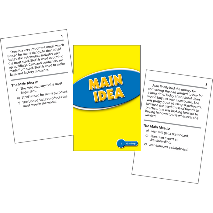 Reading Comprehension Practice Cards  - Main Idea Blue 3.5-5.0