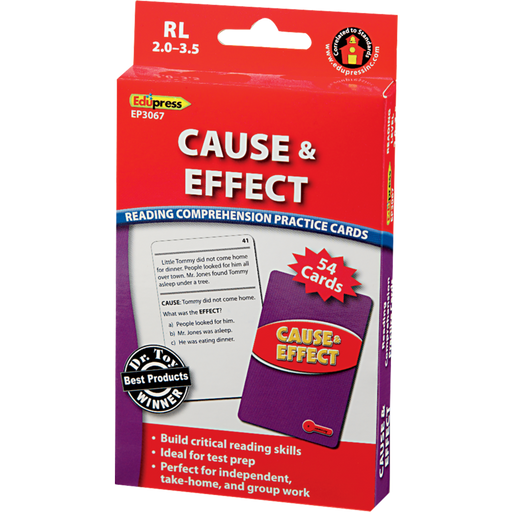 Reading Comprehension Practice Cards - Cause & Effect Red 2.0-3.5