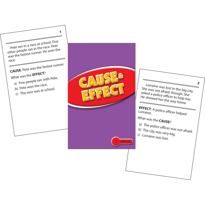 Reading Comprehension Practice Cards - Cause & Effect Red 2.0-3.5