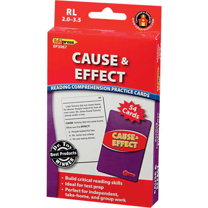 Reading Comprehension Practice Cards - Cause & Effect Red 2.0-3.5