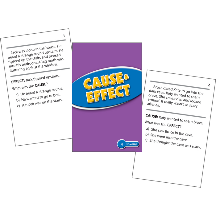Reading Comprehension Practice Cards - Cause & Effect Blue 3.5-5.0