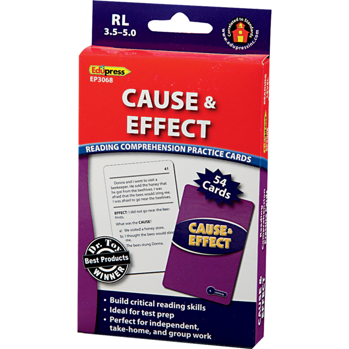 Reading Comprehension Practice Cards - Cause & Effect Blue 3.5-5.0