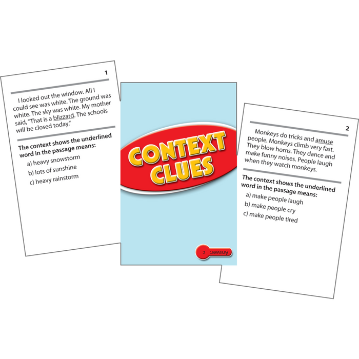 Reading Comprehension Practice Cards  - Context Clues Red 2.0-3.5