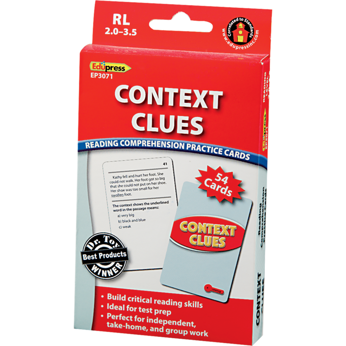 Reading Comprehension Practice Cards  - Context Clues Red 2.0-3.5