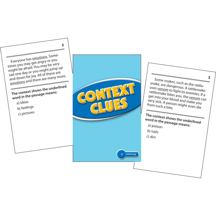 Reading Comprehension Practice Cards - Context Clues Blue 3.5-5.0