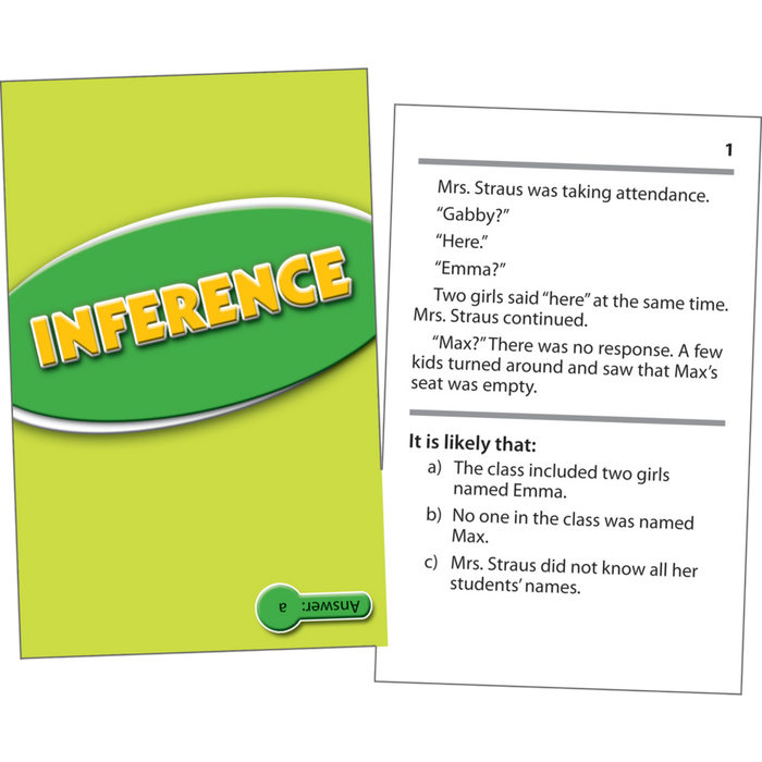 Reading Comprehension Practice Cards - Inference Green 5.0-6.5