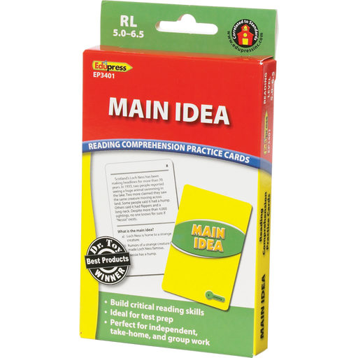 Reading Comprehension Practice Cards - Main Idea Green 5.0-6.5