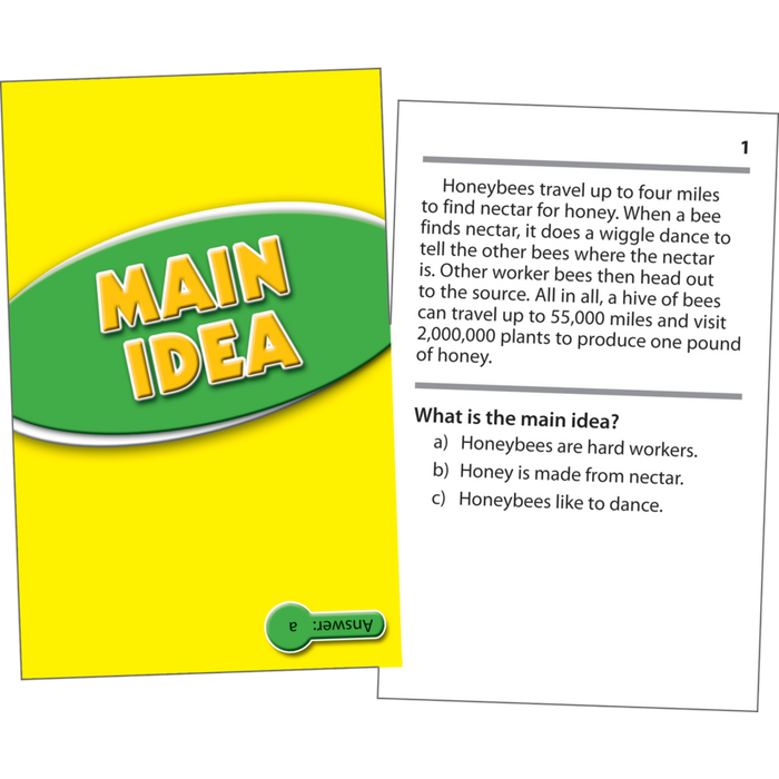 Reading Comprehension Practice Cards - Main Idea Green 5.0-6.5