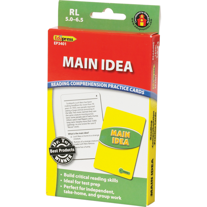 Reading Comprehension Practice Cards - Main Idea Green 5.0-6.5