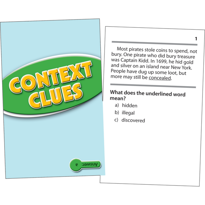 Reading Comprehension Practice Cards  - Context Clues Green 5.0-6.5
