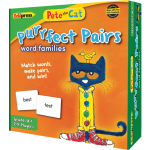 Pete The Cat -Pairs Game:  Purrfect Pairs Word Families K+