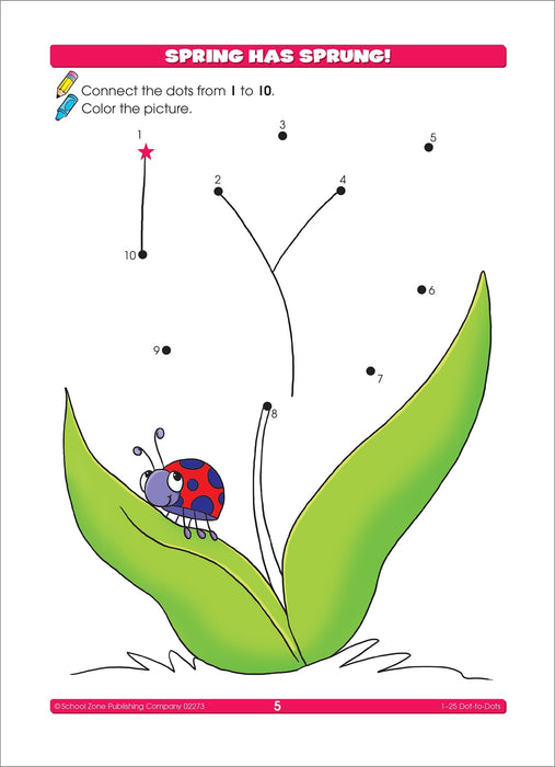 School Zone 1-25 Dot-to-Dot      Ages 3-5