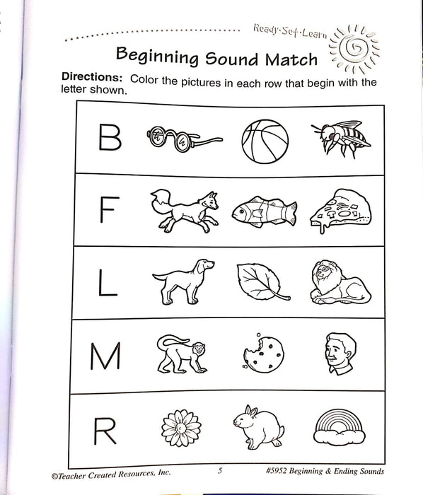 Ready-Set-Learn: Beginning & Ending Sounds Grade K-1