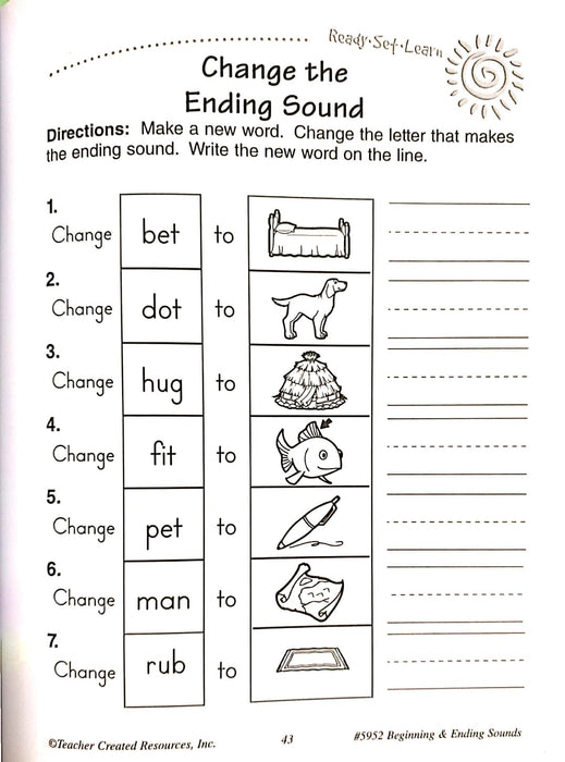 Ready-Set-Learn: Beginning & Ending Sounds Grade K-1