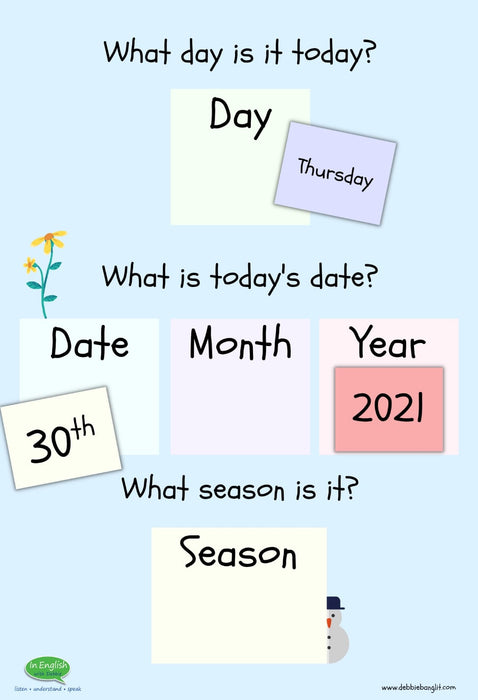 In English with Debbie - Poster: Date