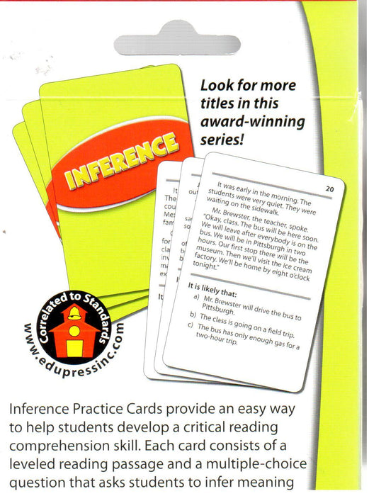 Reading Comprehension Practice Cards - Inference Red 2.0-3.5
