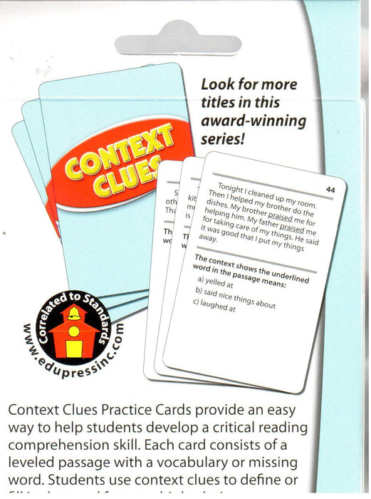 Reading Comprehension Practice Cards  - Context Clues Red 2.0-3.5