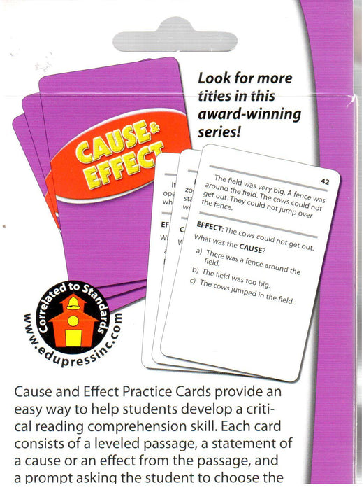 Reading Comprehension Practice Cards - Cause & Effect Red 2.0-3.5