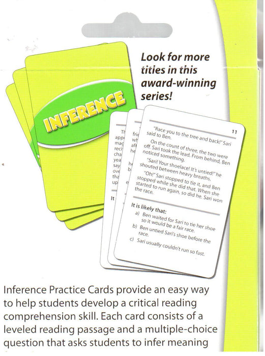 Reading Comprehension Practice Cards - Inference Green 5.0-6.5