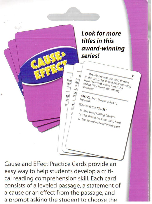 Reading Comprehension Practice Cards - Cause & Effect Blue 3.5-5.0
