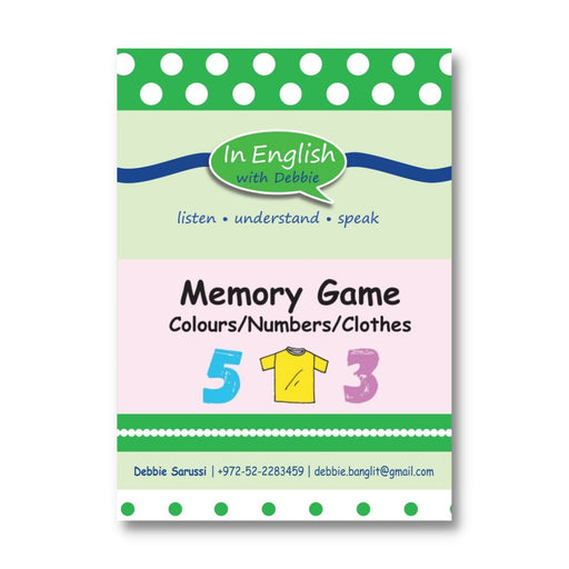 In English with Debbie - Memory Game: Colours/Numbers/Clothes